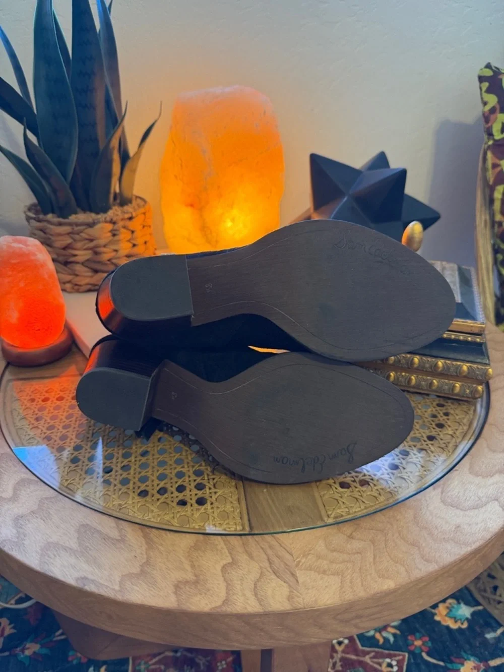 Sam Edelman Black Suede Ankle Booties with Side Zip
